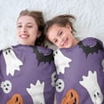 thumbnail image 5 of Purple Halloween Ghosts Skulls and Bats Round Blanket,Comfortable Soft Flannel Throw Blanket,All Season,Warm Lightweight Blankets for Sofa Bed Couch Living Room Chair 60"x60", 5 of 5