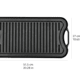 thumbnail image 5 of Pre-Seasoned Cast Iron Reversible Rectangular Grill/Griddle, Black, 20 x 10.39 x 0.98 inch, 5 of 6