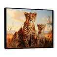 thumbnail image 2 of Designart "In Africa Cheetah Family wall decor" Animals Floater Framed Canvas Wall Art, 2 of 7