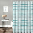 thumbnail image 4 of Shower Curtain Stripes Shower Curtains for Bathroom Decor Watercolor Blue Green Shower Curtain Sets with Hooks Waterproof Fabric Bath Curtain Extra Long 72" X 84", 4 of 5