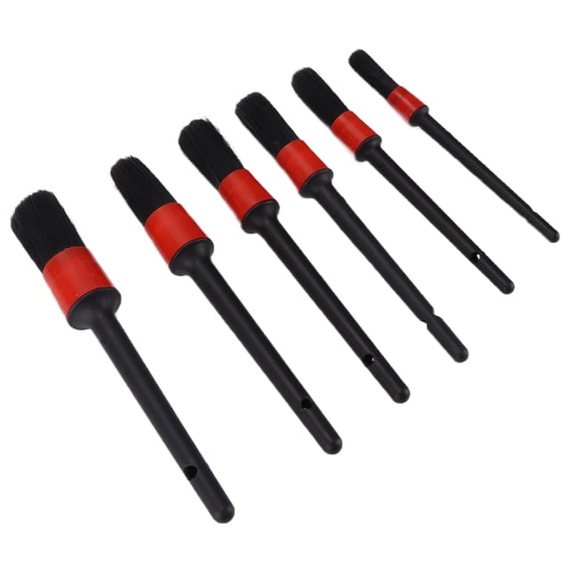 Cepillo de limpieza para automóviles, 6 piezas/juego, cepillo para limpieza de automóviles, cepillo para neumáticos, cepillo para detalles de automóviles, funcionalidad de alta precisión