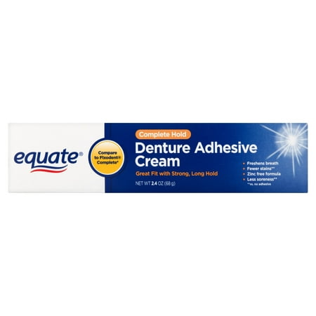 Equate Complete Hold Denture Adhesive Cream, 2.4 oz - Walmart.com