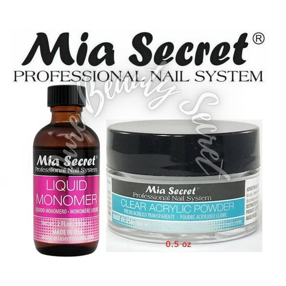 Mia Secret Liquid Monomer 2 oz and Clear Powder 0.5 oz