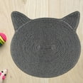 thumbnail image 2 of IH Casa Decor Braided Cotton Cat Shape Mat Charcoal Gray, 2 of 2