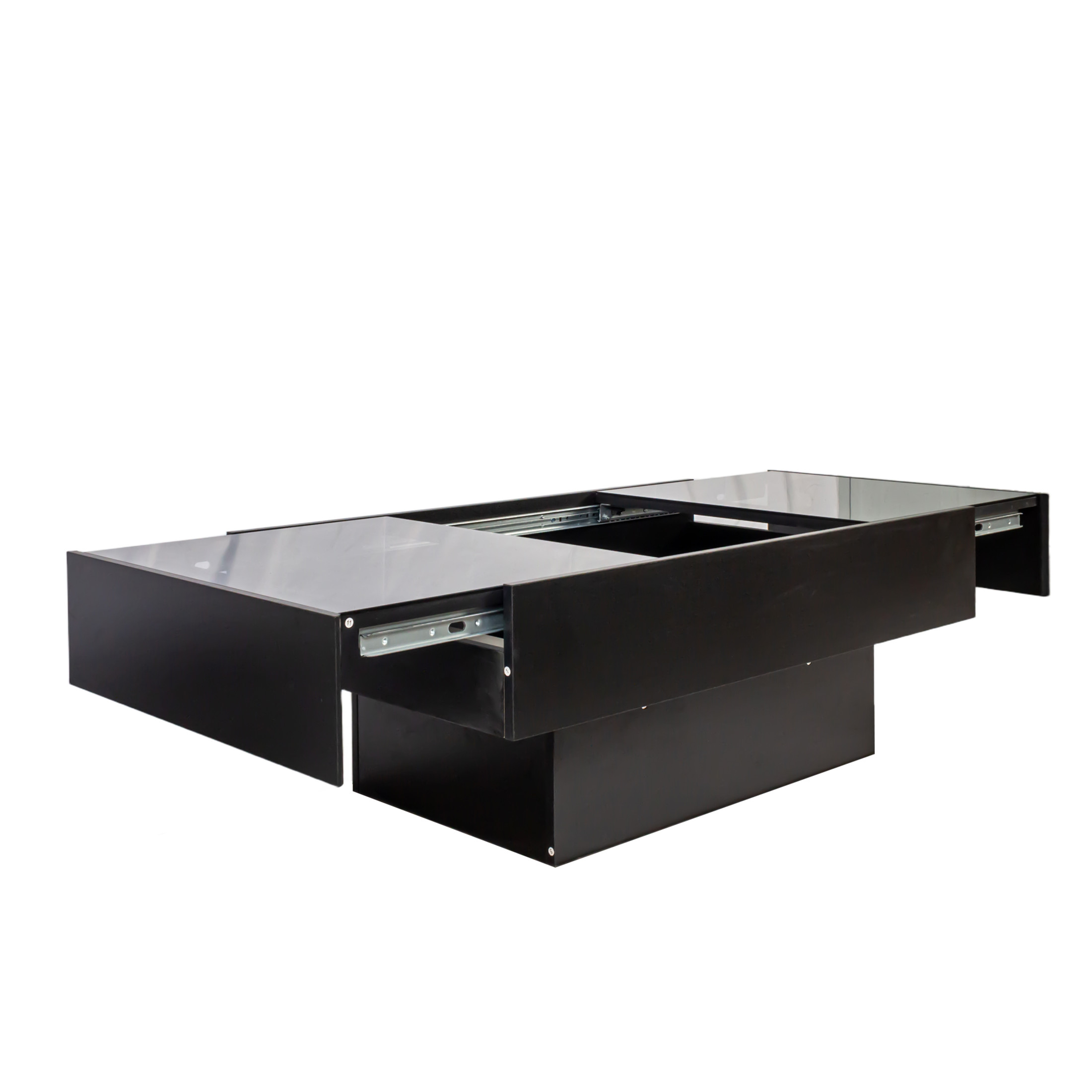 Noble House Coffee Table with Sliding Top, Hidden Storage Compartment, Extendable Center Table for Living Room, Black