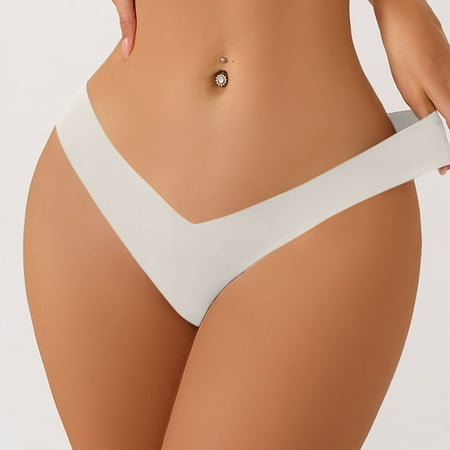 

MRULIC panties for women Women’s Seamless Bikini Panties Soft Stretch Invisibles Briefs No Show Hipster Underwear White + S