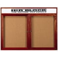thumbnail image 2 of Aarco Products WBC4896-3RH 3-Door Enclosed Bulletin Board with Header - Walnut, 2 of 6