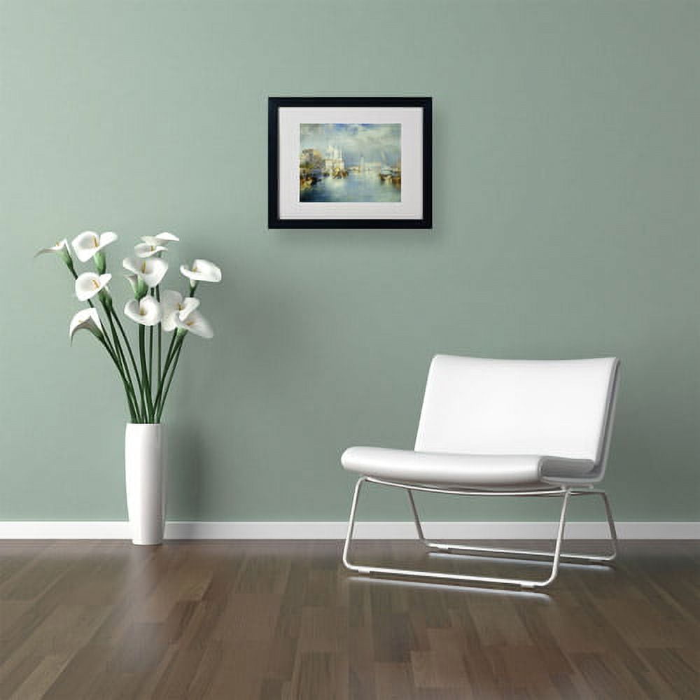 Trademark Fine Art "Grand Canal Venice 1903" Canvas Art by Thomas Moran, Black Frame