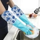 thumbnail image 1 of Guantes de limpieza de flores, de goma y terciopelo, largos, para el hogar, antideslizantes, para el hogar, un par, 1 of 3