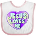 thumbnail image 3 of Inktastic Jesus Loves Me Boys or Girls Baby Bib, 3 of 4