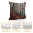 thumbnail image 4 of Nawypu Decorative Throw Pillow Cover Abstract Scenery Red Autumn Forest Mist Park Natural Stair Nature Parks Plant Outdoor Design Cozy Square Cushion Case for Couch Bed Living Room, 4 of 5