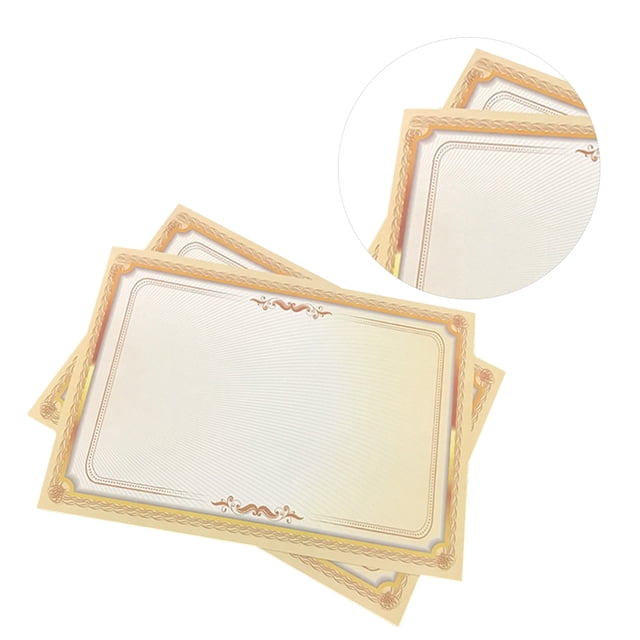 HINTRMENT 20Set A4 Gradient Gold Border Certificate Papers Printing Personalization Educators
