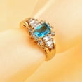 thumbnail image 6 of Aquamarine Blue CZ Band Womens 14kt Yellow Gold Filled Engagement Ring Size 6-10, 6 of 8