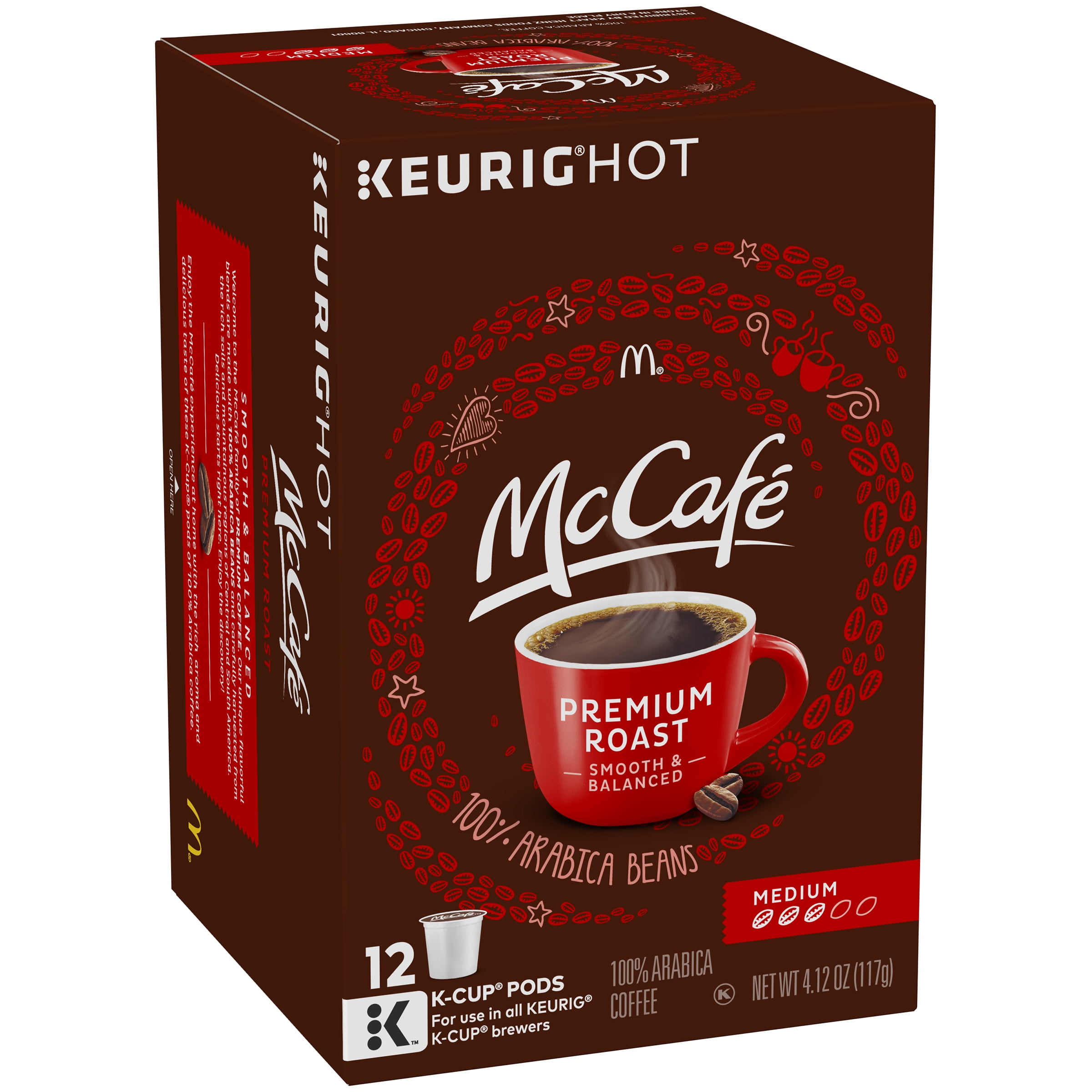 Mccafe Premium Roast Medium Coffee K Cup Pods Caffeinated 12 Ct 412 Oz Box 