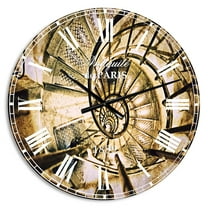 Designart 'Architectural Detail of Paris in Winter' French Country wall clock