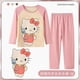 thumbnail image 3 of Sanrios Conjunto de pijama cómodo para niños y niñas Anime Hello Kittys Kuromi Cinnamoroll lindo cuello redondo pantalones de manga larga ropa de descanso, 3 of 5