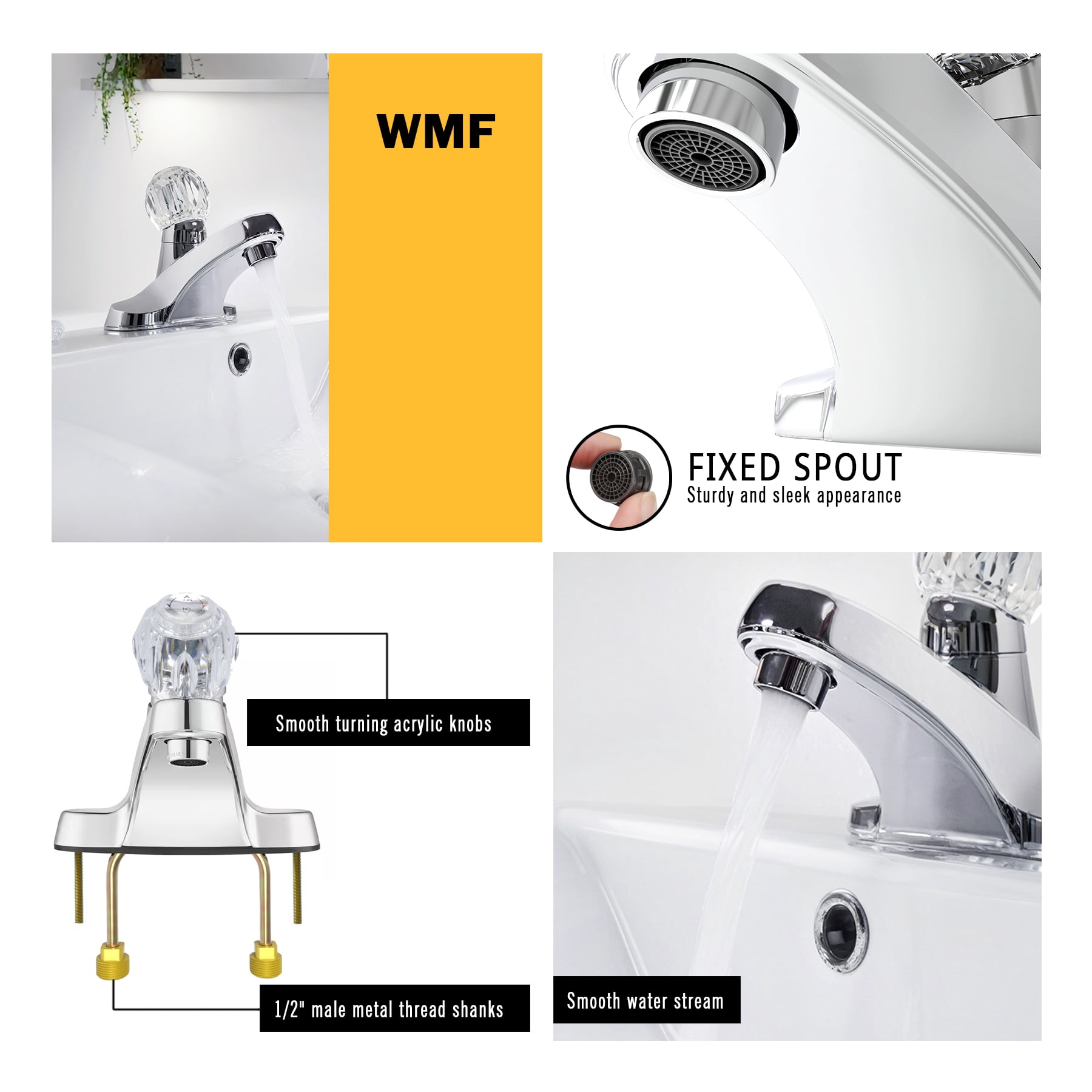 WMF-4316Z-CP - Non-metallic(Plastic) Single Handle Lavatory
