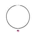 thumbnail image 5 of Juego de aretes y collar ZVEZDA de caucho con dije en forma de corazón plata mexicana ley .925 fucsia, 5 of 5