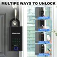 thumbnail image 4 of Boîte de Verrouillage Intelligente avec Empreinte Digitale, Application Bluetooth eLinksmart, Clé Électronique Sécuritaire avec Code Numérique, Résistante aux Intempéries pour Montage Mural/porte Extérieur - Grande Capacité, 4 of 9