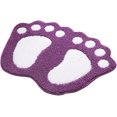 thumbnail image 1 of Alfombra de baño absorbente antideslizante, diseño de pies grandes, poliéster, morado, 40 x 60 cm, 1 of 5