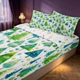 thumbnail image 3 of Manfei Festive Christmas Tree Zipper Twin Comforter Sets with Fitted Sheet and 2 Pillowcases,Traditional Polka Dot Zipper Bedding Set,Green White,Christmas Reversible,4pcs, 3 of 8