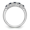 thumbnail image 2 of 14K White Gold Ring Band Wedding Sapphire Round Blue Diamond, Size 6, 2 of 7