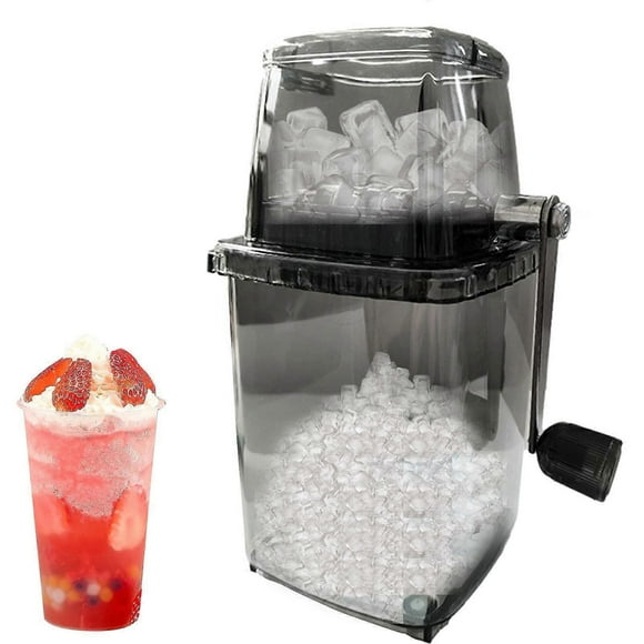 Ice Crusher Manual Rotary Ice Crushers Cocktails Slush Machine Ice Cube Crushed Smoothies Ice Crusher Machine Home 1.2L Ice Grinder,grey