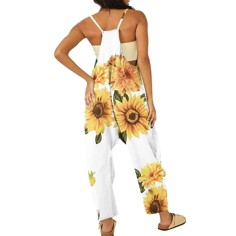 QATAINLAV Jumpsuits for Women, Boho Print Sleeveless Beach Rompers