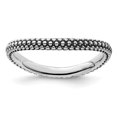 thumbnail image 4 of Auriga Fine Jewelry 925 Sterling Silver Polished Antiqued Wave Ring for Women Size 9, 4 of 6