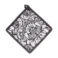 thumbnail image 1 of Cotton Pot Holder (Black Floral) - Set of 4, 1 of 1