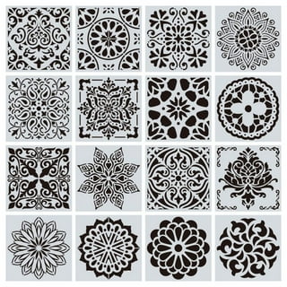  4 Pcs Large Pattern Mandala Stencils Reusable Mandala Dot  Painting Templates DIY Floral Spray Paint Stencil Drawing Craft Stencil for  Wood Wall Tile Floor Canvas Fabric Furniture Rock Concrete (8x8) 