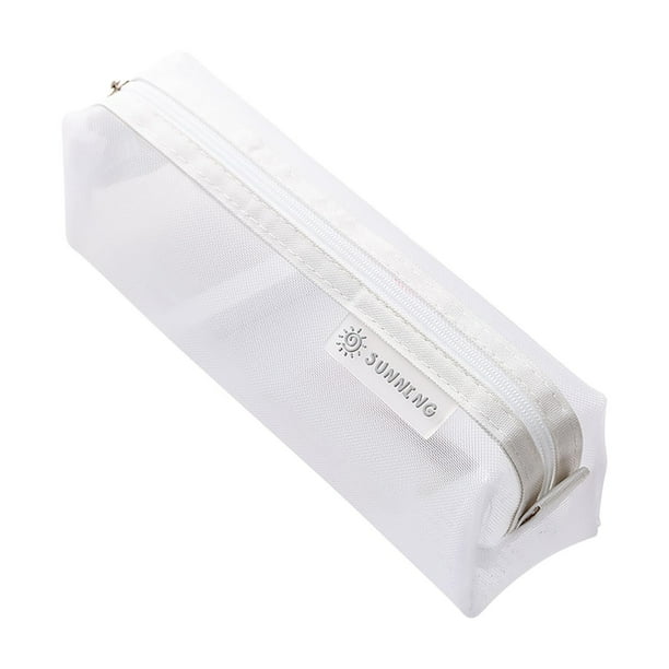 Estuche de malla transparente para colegio y viajes - Bolsa de nylon de gran capacidad para estudiantes, cosméticos y material de oficina
