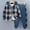 Blue, variant on Tdoqot Toddler Boys Outfit Sets- Casual Kids Fall Winter Clothes Long Sleeve Plaid Hoodies and Sweatpants Blue Size 5 T
