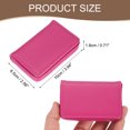 thumbnail image 2 of Portatarjetas Uxcell, Estuche de Tarjetas de Negocios de Cuero PU con Cierre Magnético para Hombres y Mujeres, Rosa Rojo, 2 of 6
