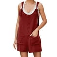 thumbnail image 2 of ZAZYULZ Pants Rompers for Women Women's Casual Summer Rompers Overalls Jumpsuit Shorts(Red,Xl), 2 of 5