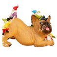 thumbnail image 2 of Gnomos Bulldog Dwarf Dog Escultura Adorno artesanal resistente a la intemperie Regalo de inauguración de la casa Ndcxsfigh Libre de BPA, 2 of 3