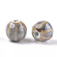 thumbnail image 2 of GKNET 100pcs Porcelain Beads Round Fancy Antique Glazed 10-12mm Loose Ball Bead-Tan, 2 of 6