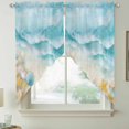 thumbnail image 2 of Blue Summer Beach Swag Curtains for Kitchen/Bedroom/Living Room, Coastal Starfish Shell Nautical Ocean Scalloped Curtains 63 Inch Long, Window Swag Topper Curtains Valances 2 Panels Set 36"x63", 2 of 8