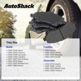 thumbnail image 2 of Pastillas de freno traseras cerámicas AutoShack para Buick LeSabre 2000‑2005, 2 of 7