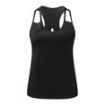thumbnail image 5 of Sngxgn Women's Camisole Tops V Neck Cami Sleeveless Spaghetti Straps Blouse Casual Racerback Shirt(Black,L), 5 of 7