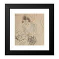 thumbnail image 2 of Jules Pascin 12x13 Black Modern Framed Museum Art Print Titled - Hermine Bleue Blouse (1913), 2 of 5