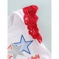 thumbnail image 6 of Arvbitana 0-24 Months 2Pcs Infant Baby Girls Romper Dress 4th of July Outfit Star/Bowknot Print Sleeveless Tulle Dress with Headband Independence Day Set, 6 of 9