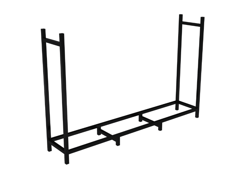 Firewood Storage Rack, 12.7 FT Heavy Duty Log Holder with Waterproof Cover for Garden Patio Backyard Lawn Firewood Organizer, Black