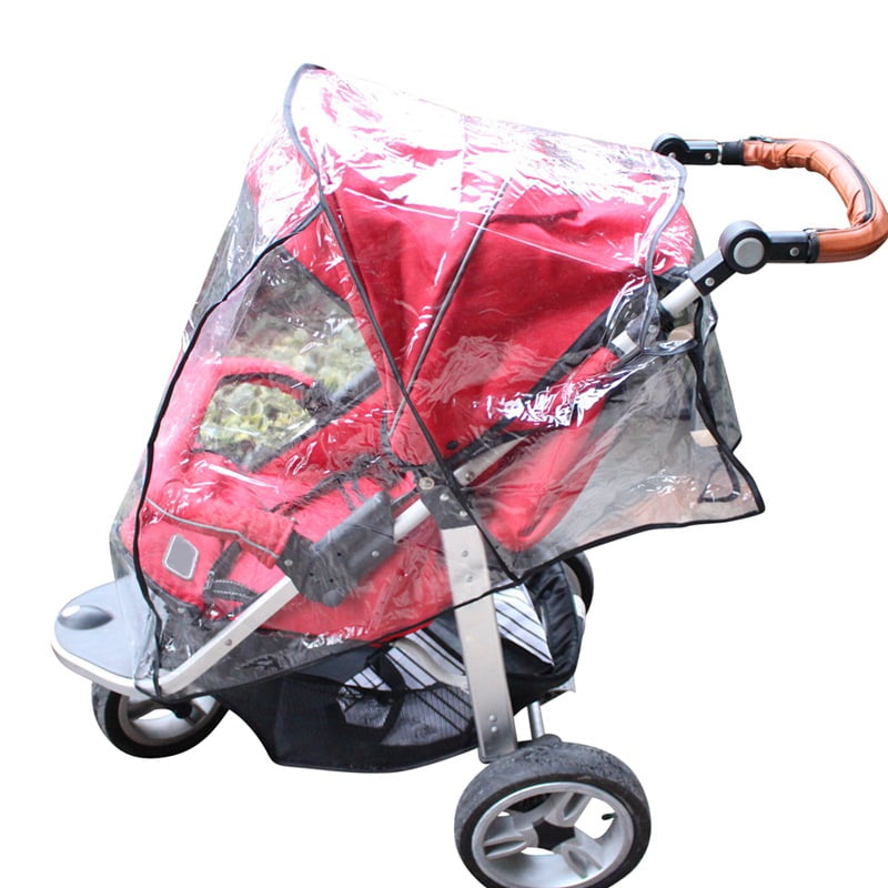 Baby Stroller Rain Cover White Waterproof Wind Shield Fit Most Pushchairs