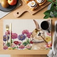 thumbnail image 2 of Easter Bunny Placemats Set of 4, Spring Colorful Daisy Flowers Rabbit Vintage Placemats for Dining Table, Place Mats for Kitchen Tabletop, Waterproof Wipeable Dining Table Mats Set, 2 of 9