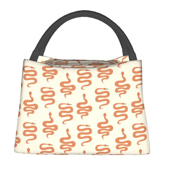 Fotbe Hand Drawn Snake Bolsa Térmica Portátil con Estampado, Bolsa de Entrega de Alimentos Aislada, Bolsa Reutilizable de Gran Capacidad para Comidas y Supermercado