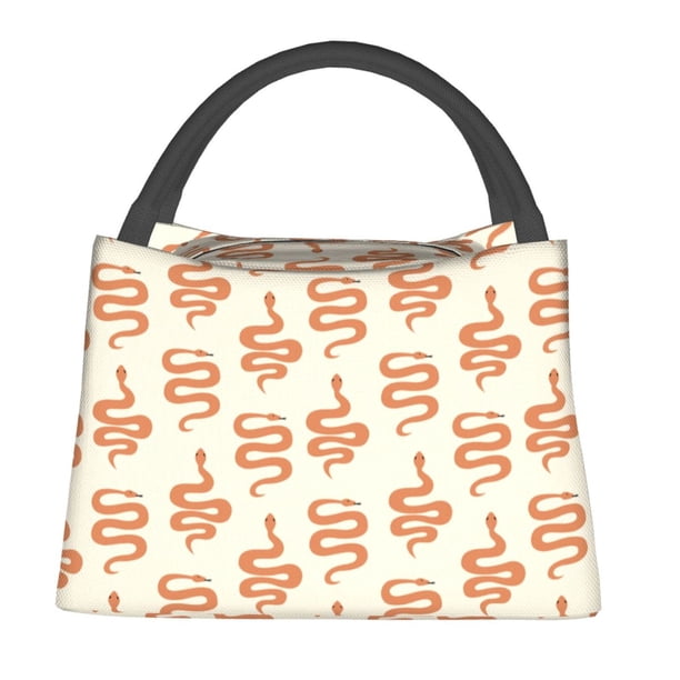 Fotbe Hand Drawn Snake Bolsa Térmica Portátil con Estampado, Bolsa de Entrega de Alimentos Aislada, Bolsa Reutilizable de Gran Capacidad para Comidas y Supermercado