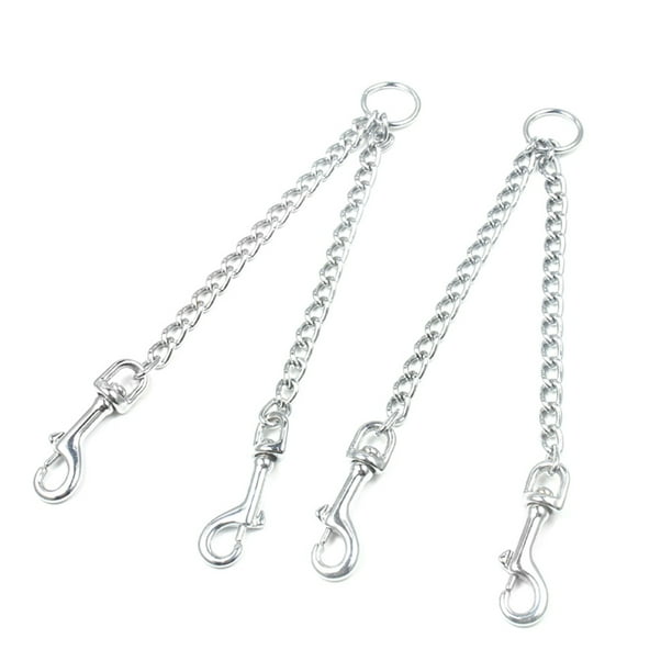 Dog Chain Leash Pet Chain Leash Pet Double Coupler Double Metal Coupler Pet  Dog Chain Leash For Large Medium Dogs Walking Train3.5mmx60cm 