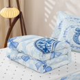 thumbnail image 5 of Homewish Girls Blue Bowknot Zipper Full Size Comforter Sets with Fitted Sheet and 2 Pillowcases,Blue Letter C Monogrammed Zipper Bedding Set For Girls Kids,Reversible,4-Piece, 5 of 7