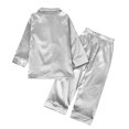 thumbnail image 3 of Gyratedream Spring Kids Children Long Sleeve Silk Pajamas Solid Color sleepwear for 3-10 Years, 3 of 3